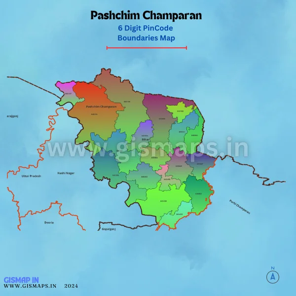 Pashchim_Champaran_District_Pincode_Map